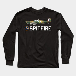 Supermarine RAF Spitfire Fighter Aircraft Plane Airplane British Long Sleeve T-Shirt